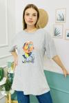 155446 Oversize Baskili Kisa Kol Tshirt